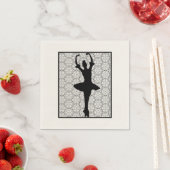 Ballerina Silhouette über ein Herz-Mandala-Muster Serviette (Beispiel)