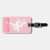 Ballerina-Silhouette WÄHLEN IHRE HINTERGRUND-FARBE Gepäckanhänger (Vorderseite horizontal)