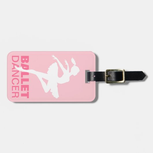 Ballerina-Silhouette WÄHLEN IHRE HINTERGRUND-FARBE Gepäckanhänger (Vorderseite horizontal)