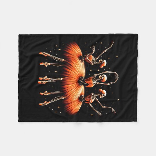 Ballerina Skelettanz Sonniges Halloween Ballett 1 Fleecedecke (Vorderseite (Horizontal))