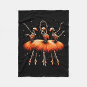 Ballerina Skelettanz Sonniges Halloween Ballett 1 Fleecedecke (Vorderseite)