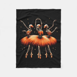 Ballerina Skelettanz Sonniges Halloween Ballett 1 Fleecedecke