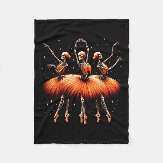 Ballerina Skelettanz Sonniges Halloween Ballett 1 Fleecedecke (Vorderseite)