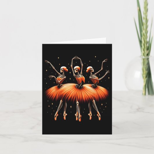 Ballerina Skelettanz Sonniges Halloween Ballett 1 Karte (Vorderseite)