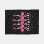 Ballerina Skelettanz Weihnachtsballon Fleecedecke (Vorderseite (Horizontal))