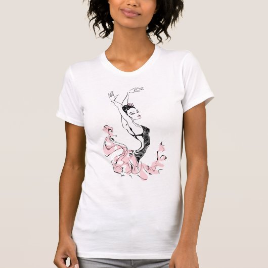 Ballerina Sketch in Rosa T-Shirt (Vorderseite)