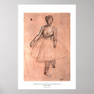 Ballerina-Sketch von Degas hübscher Balletttänzerk Poster