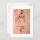 Ballerina-Sketch von Degas hübscher Balletttänzerk Postkarte (Vorne/Hinten)
