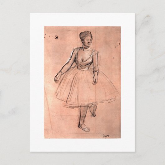 Ballerina-Sketch von Degas hübscher Balletttänzerk Postkarte (Vorderseite)