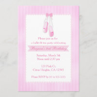 Ballerina Slippers Pink Ballet Party Einladung