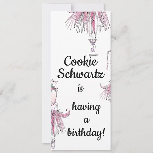 Ballerina Slumber Party Einladung (Rückseite)