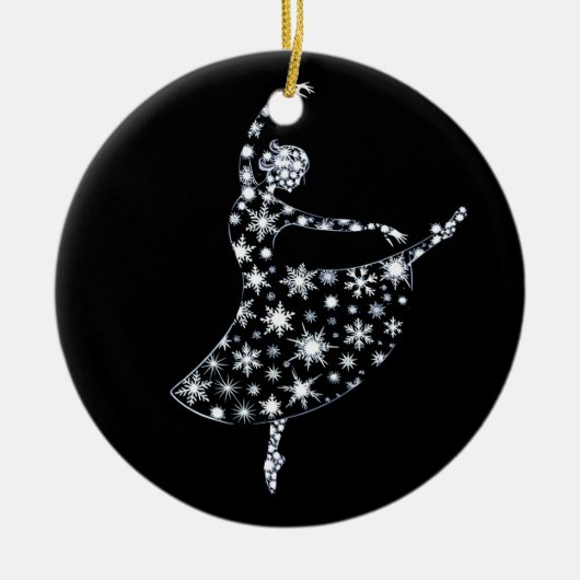 Ballerina Snowflake Ballet Kostüm Wintergarten Keramik Ornament (Vorne)