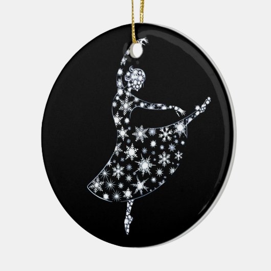 Ballerina Snowflake Ballet Kostüm Wintergarten Keramik Ornament (Links)