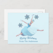 Ballerina Snowflakes die Nutcracker Feiertagspostkarte (Vorne/Hinten)