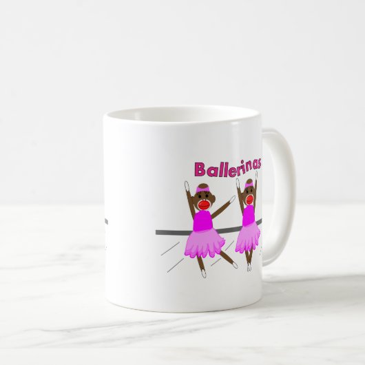 Ballerina-Socken-Affen--Entzückender Entwurf Kaffeetasse (VorderseiteRechts)