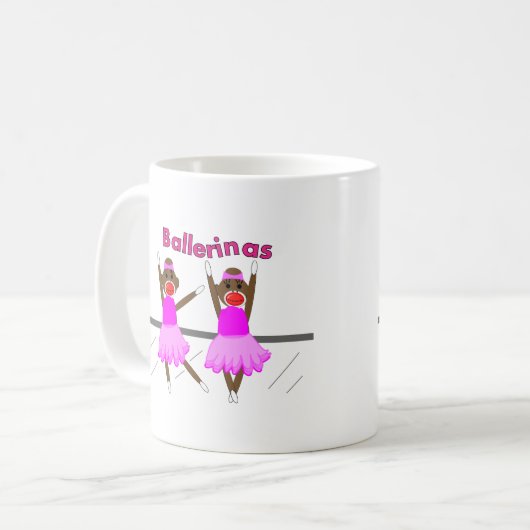 Ballerina-Socken-Affen--Entzückender Entwurf Kaffeetasse (Vorderseite Links)