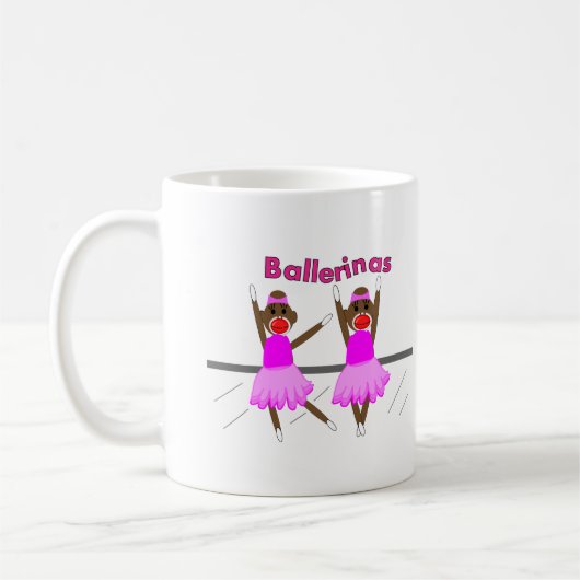 Ballerina-Socken-Affen--Entzückender Entwurf Kaffeetasse (Links)
