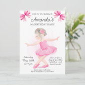 Ballerina Sparkle Geburtstagsfeier Einladung (Stehend Vorderseite)