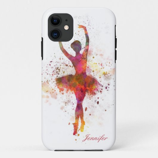 Ballerina Spritzer Art Personalisierter Name | Bal Case-Mate iPhone Hülle (Rückseite)