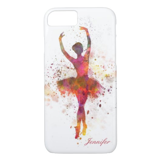 Ballerina Spritzer Art Personalisierter Name | Bal Case-Mate iPhone Hülle (Rückseite)