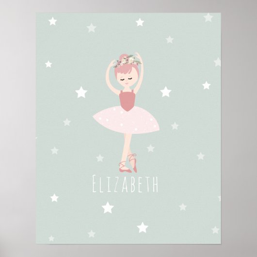 Ballerina Stars Baby Girl Kinderzimmer Poster (Vorne)