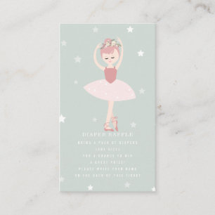 Ballerina Stars Blue Baby Diaper Begleitkarte