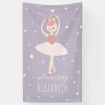 Ballerina Stars Lila Girl Baby Dusche