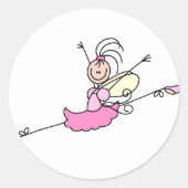 Ballerina Strichmännchen Angel Sticker (Vorderseite)
