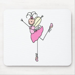 Ballerina-Strichmännchen drei Mousepad