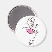 Ballerina Strichmännchen Four Magnet (Vorderseite/Rückseite)