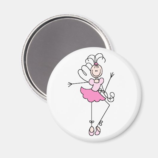 Ballerina Strichmännchen Four Magnet (Vorderseite/Rückseite)