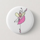 Ballerina-Strichmännchen-Knopf Button (Vorderseite)