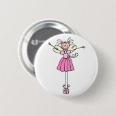 Ballerina-Strichmännchen-Knopf Button (Vorne & Hinten)