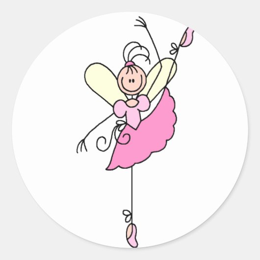 Ballerina Strichmännchen Sticker (Vorderseite)