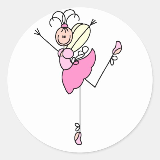 Ballerina Strichmännchen Sticker (Vorderseite)