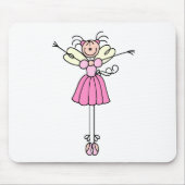 Ballerina-Strichmännchen zwei Mousepad (Vorne)