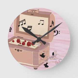 Ballerina Symphony in a Box - Ballerina Art Runde Wanduhr