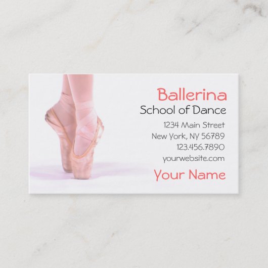 Ballerina Tance Instructor Visitenkarte (Vorderseite)