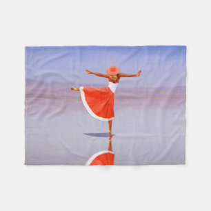 Ballerina Tanz am Strand Fleecedecke