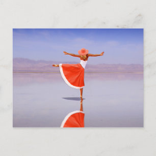 Ballerina Tanz am Strand Postkarte
