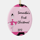 Ballerina Tanz Ballett Personalisierter Name Keramikornament (Rechts)