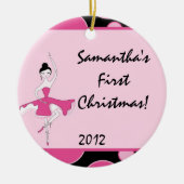 Ballerina Tanz Ballett Personalisierter Name Keramikornament (Vorne)