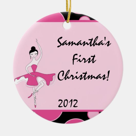Ballerina Tanz Ballett Personalisierter Name Keramikornament (Vorne)