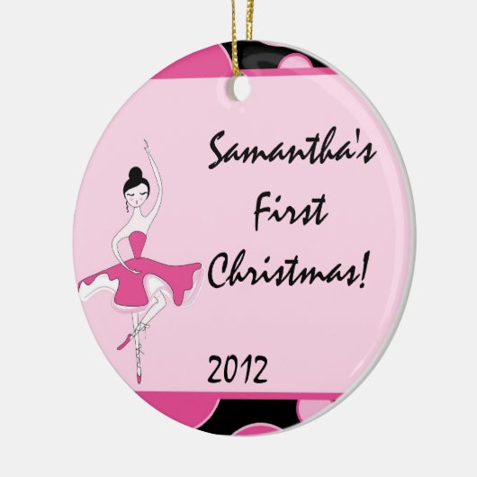Ballerina Tanz Ballett Personalisierter Name Keramikornament (Links)