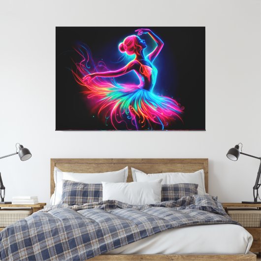 Ballerina Tanz farbenfroh elegantes Mädchen hellen Leinwanddruck (Insitu (Schlafzimmer))