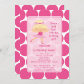 Ballerina Tanz Geburtstag Einladung (Vorne/Hinten)