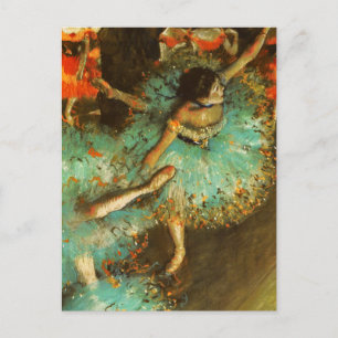 Ballerina Tanz Grüne Tänzerin Edger Degas Gemälde Postkarte