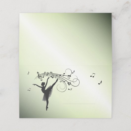 Ballerina Tanz mit grünem Glow Platzkarte (Außenseite Aufgefaltet)