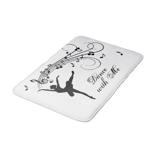 Ballerina Tanz mit mir Musiknote Badematte (Schrägansicht)