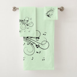 Ballerina Tanz mit Musik Personal Green Badhandtuch Set